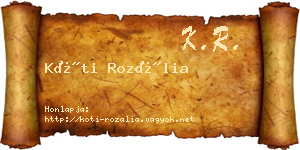 Kóti Rozália névjegykártya